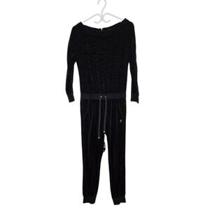 Juicy Couture Velour Jumpsuit Gold Logo Y2K XS luxe lounge 2000s‎ streetwear